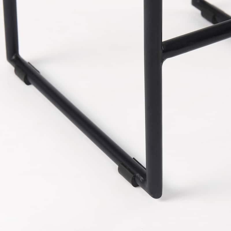 Givens Blonde Solid Wood with Black Metal Frame Counter Stool - 14"W x 15.7"D x 25.7"H
