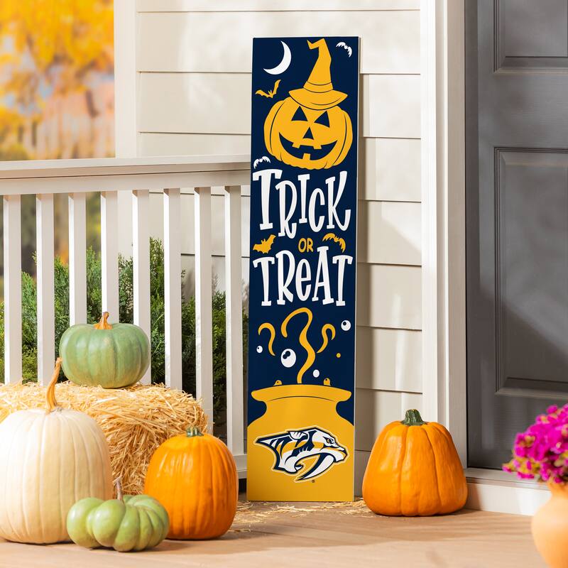 47" Double Sided Seasonal Porch Leaner, Nashville Predators - 47" x 11.25" - Halloween