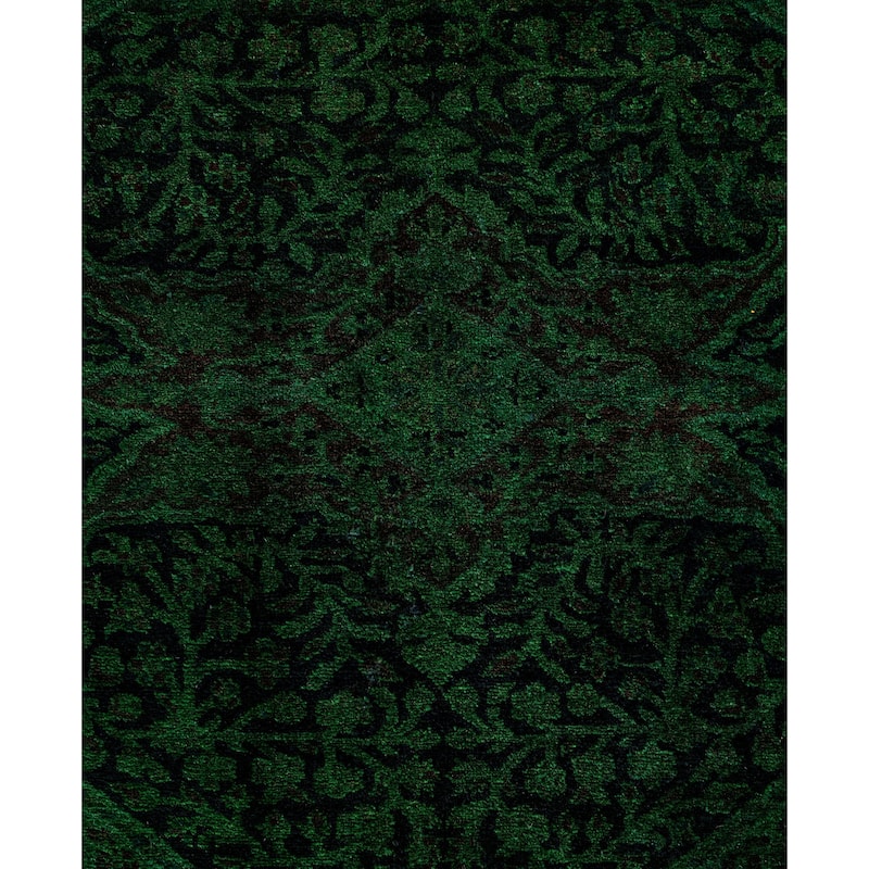 Overdyed One-of-a-Kind Hand-Knotted Area Rug - Green - 6' 1" x 9' 0"