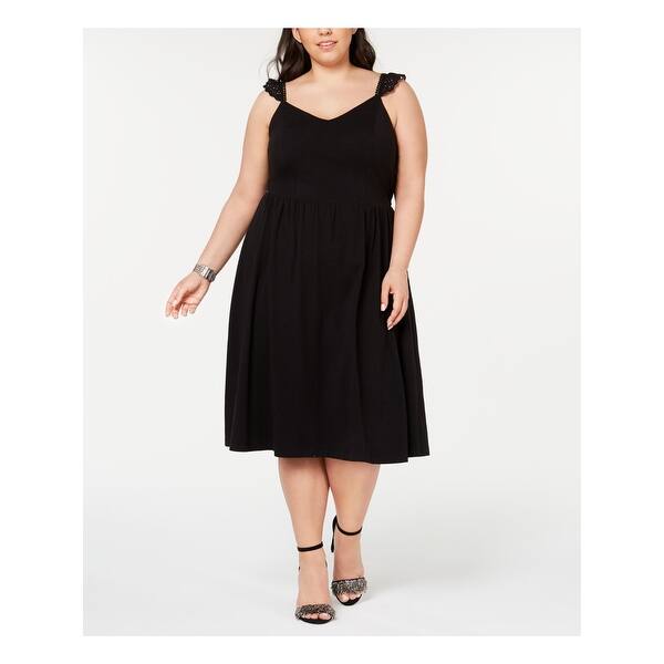 Shop City Studio Black Sleeveless Below The Knee Dress 2x