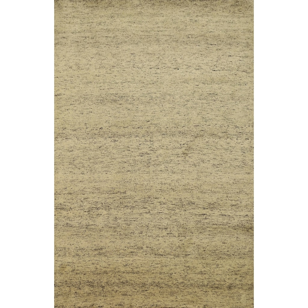 Hand Knotted Oriental 100% Wool Carpet Modern Modern Beige & Ivories Gabbeh Area Rug - 7' 10'' X 5' 8''