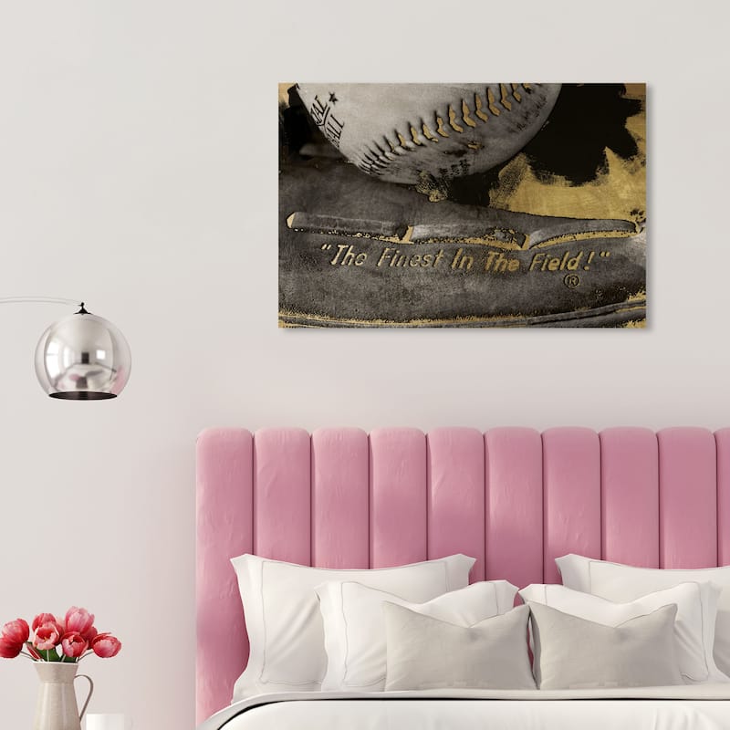 Wynwood Studio Prints Sports and Teams Finest in the Field Black and Metallic Gold Glam Wall Art Canvas Print - 20 x 30