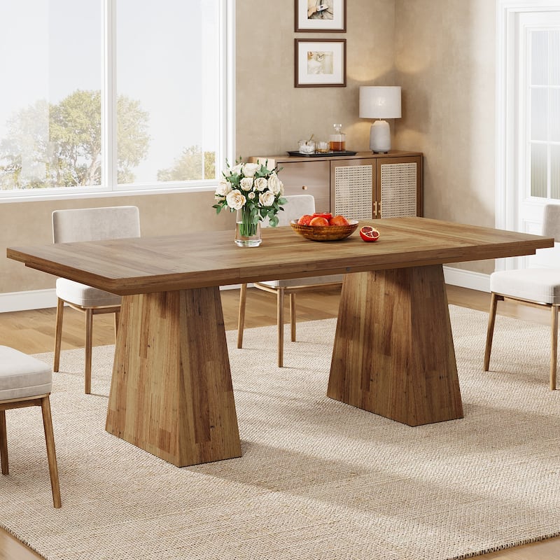 63 Inches Farmhouse Kitchen Dining Table for 4-6
