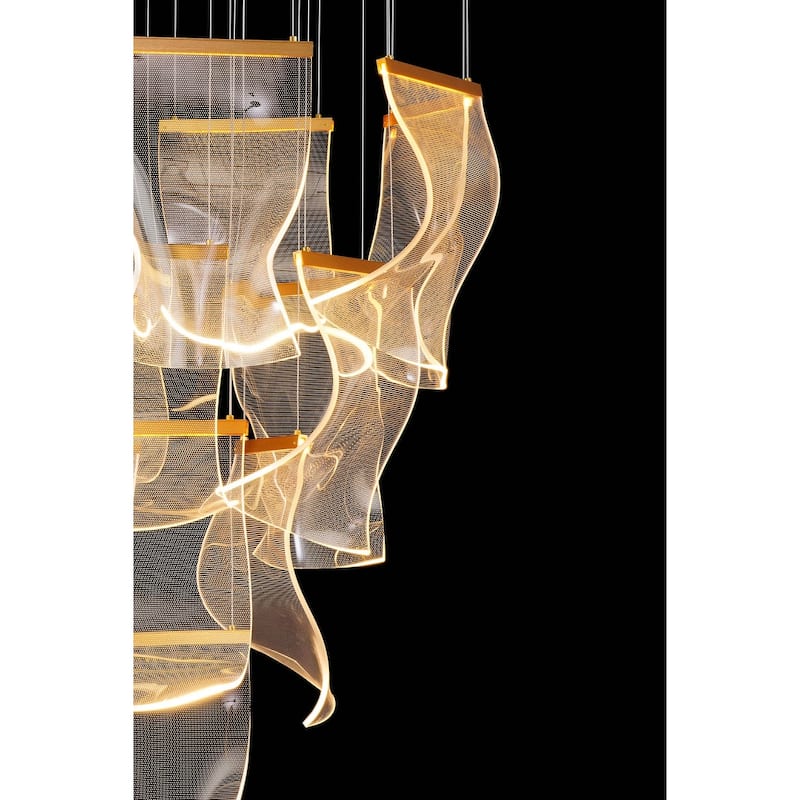 Luxury Acrylic Chandelier 31.5" Wide 16 lights LED Multi Light