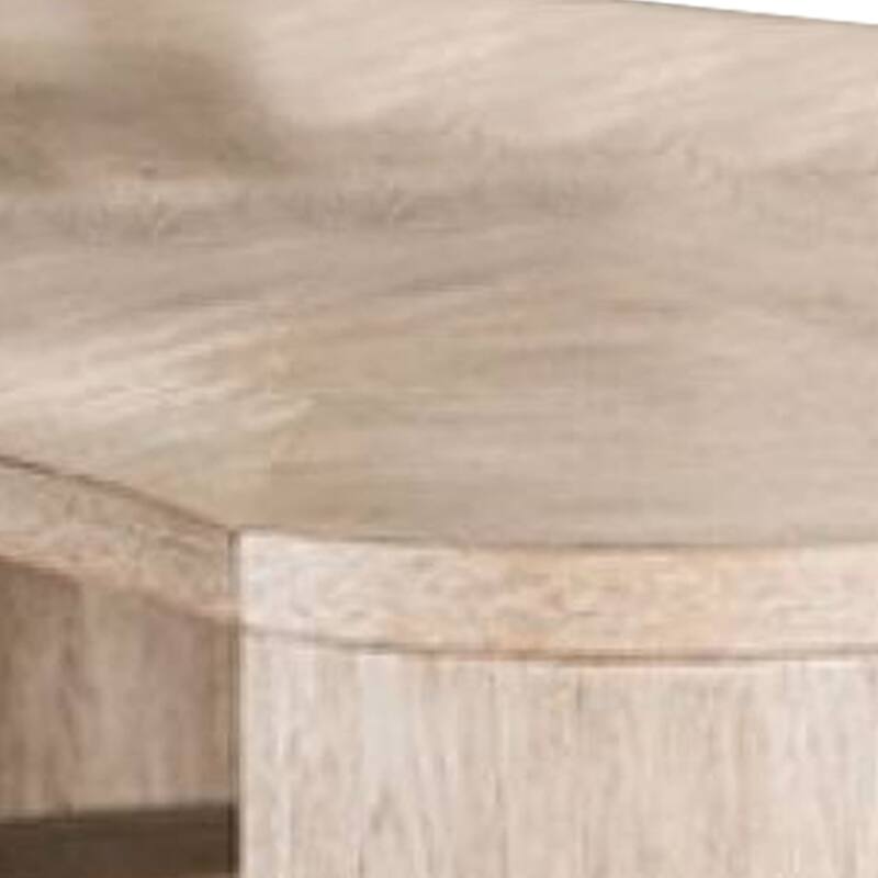 Cony Cocktail Table, Open Lower Shelf, 50 Inch Oval Oak Brown Wood Top