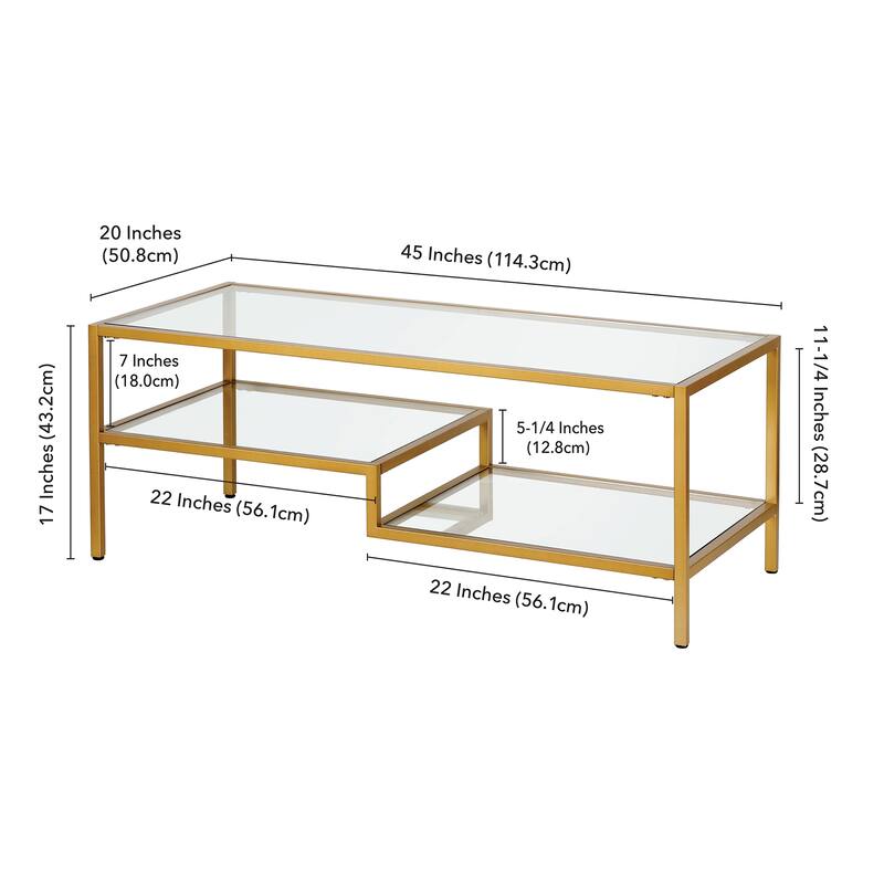 Lovett Coffee Table Brass Finish