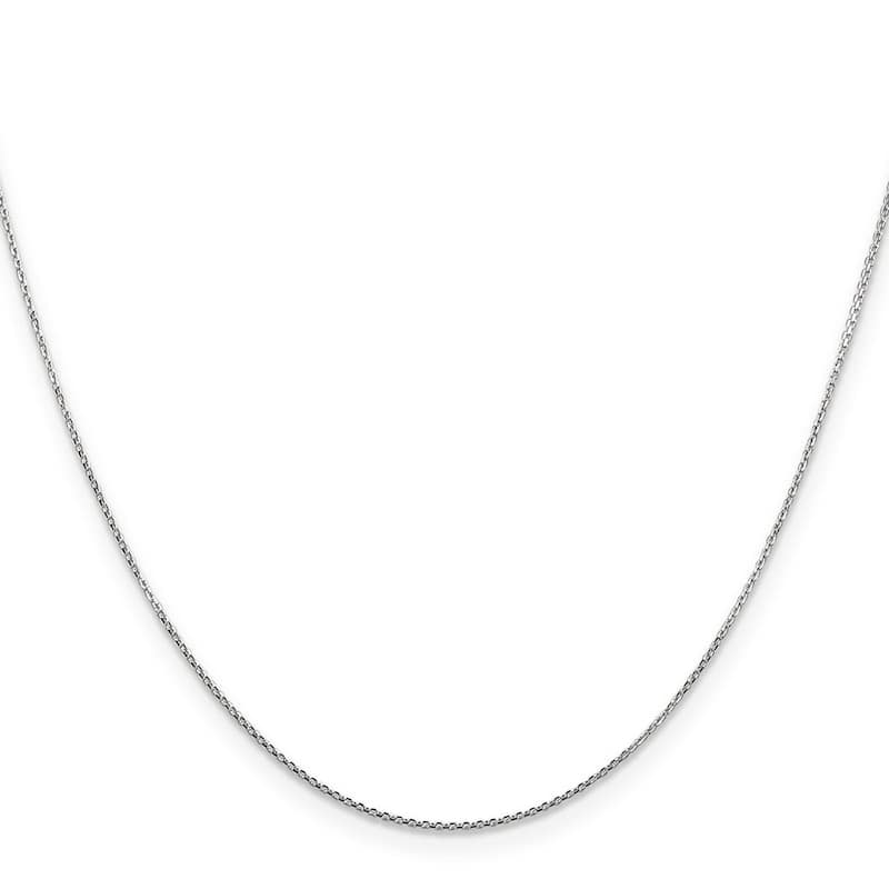 Curata 14k White Gold Solid 0.75mm Diamond Cut Cable Chain Necklace Options: 16 18 20 22 24 26 30