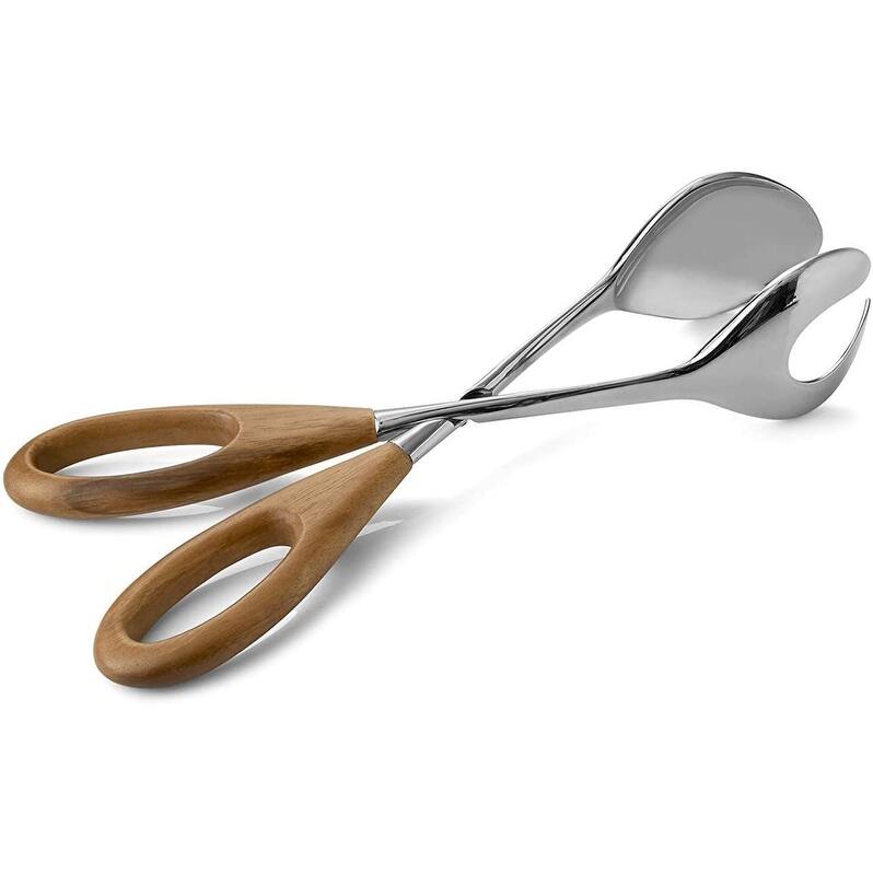 Nambe Curvo Salad Scissors - Brown
