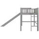 preview thumbnail 5 of 10, Twin Size Low Loft Bed with Ladder and Removable Slide, Space-Saving Design