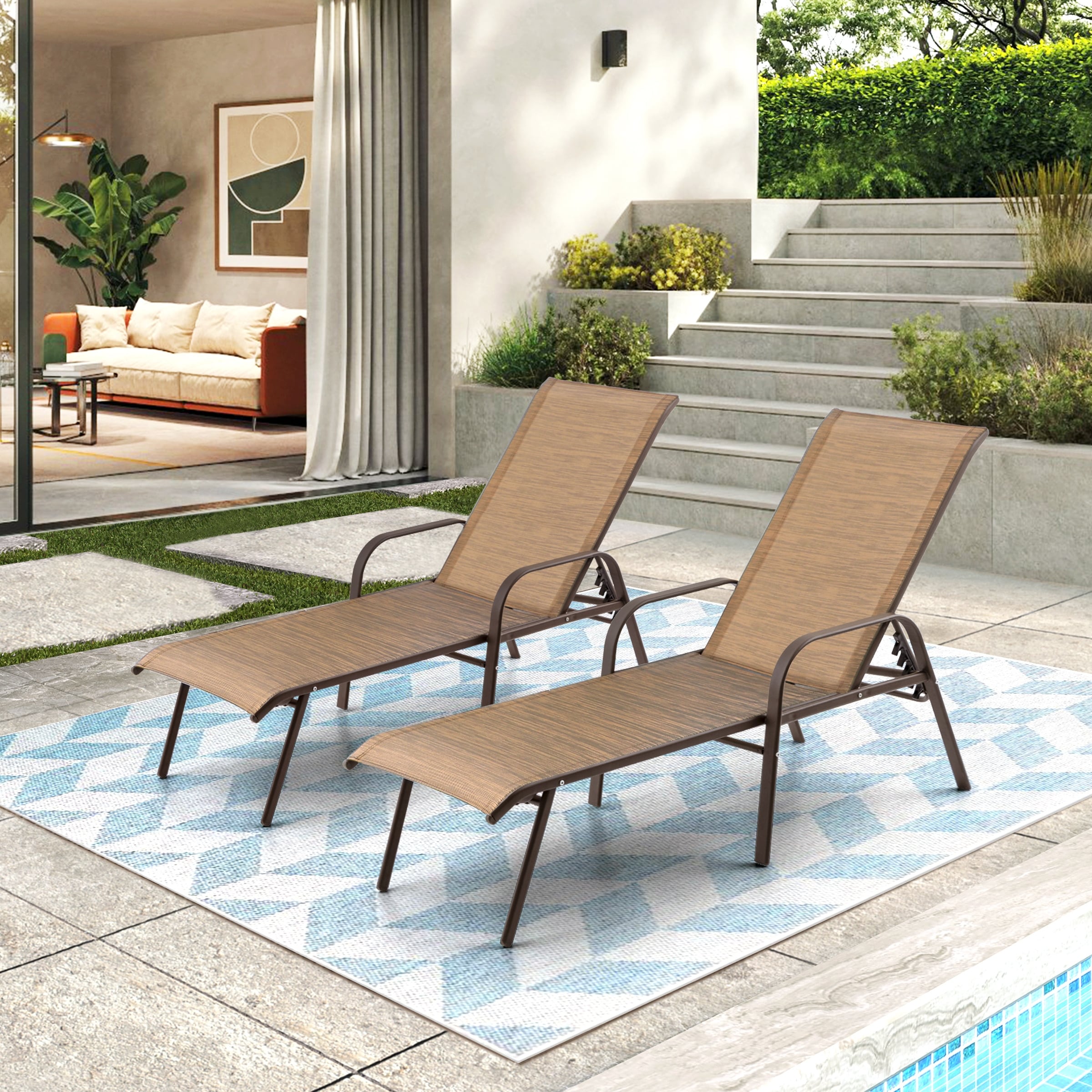Crestlive Adjustable Outdoor Chaise Lounge Chairs for Patio and Pool-image