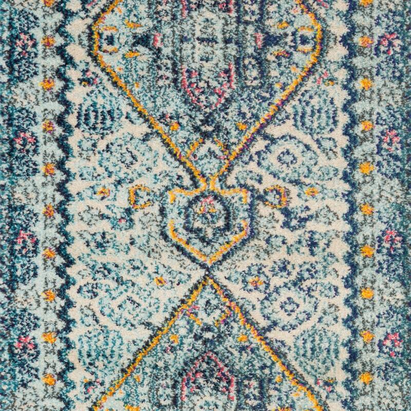 Alexander Home Vintage Boho Diamond Medallion Distressed Rug