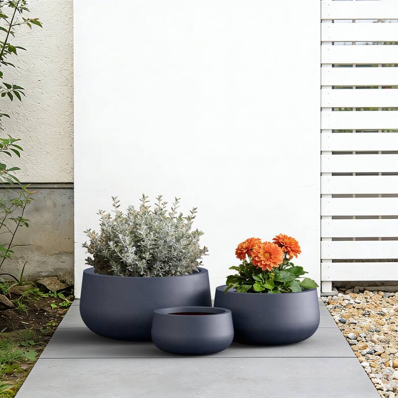 Concrete Round Planter / Pot Indoor & Outdoro Planter Bowl