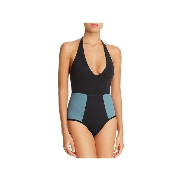 Shop L Space Womens Fireside Colorblock Halter One Piece Swimsuit