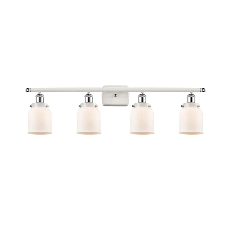 Innovations Lighting 916-4W-12-36 Bell Vanity Bell 4 Light 36" Wide - White and Polished Chrome / Matte White