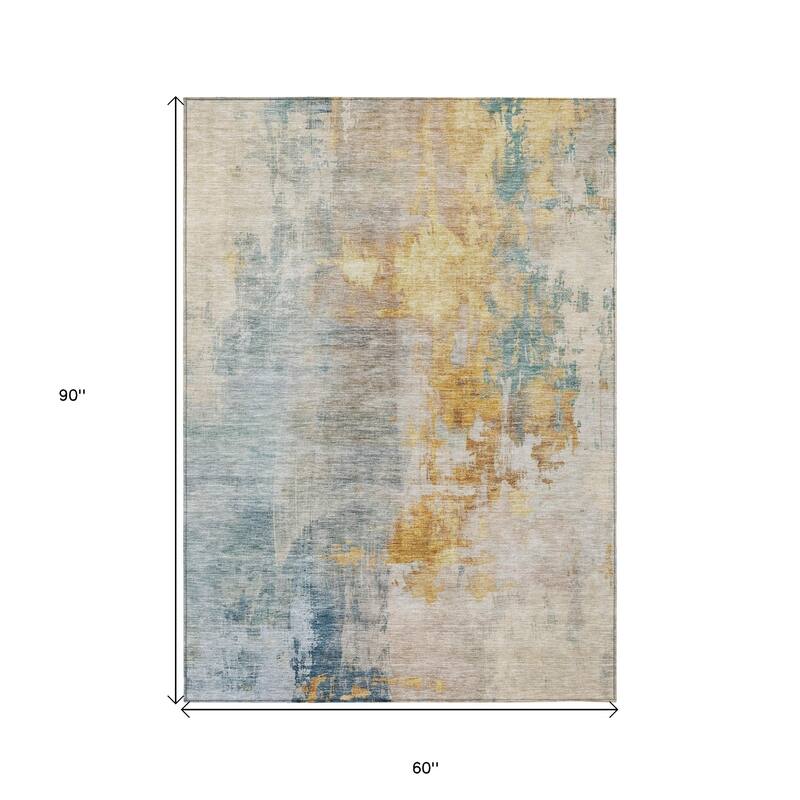 HomeRoots Abstract Transitional Rectangle Outdoor Rug