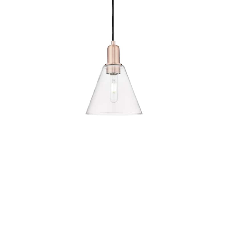 Innovations Lighting 716-1P-11-8 Berkshire Glass Pendant Berkshire - Antique Copper / Clear