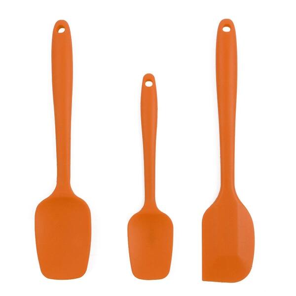 Shop Silicone Spatula Set 3 Pcs Heat Resistant Non Scratch Kitchen Turners Non Sticky Spatula For Cooking Baking And Mixing Orange On Sale Overstock 31198331