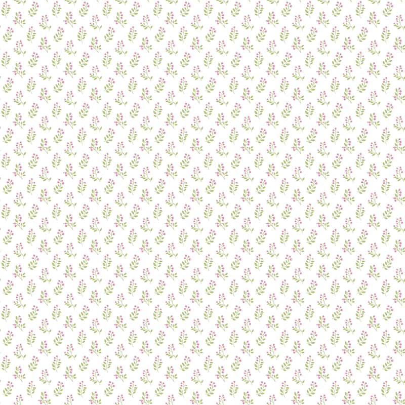 Galerie Wallcoverings Small Prints Vintage Bud Non-woven Matte Wallpaper Roll - 33-feet long x 21-inches wide - Pink/Green