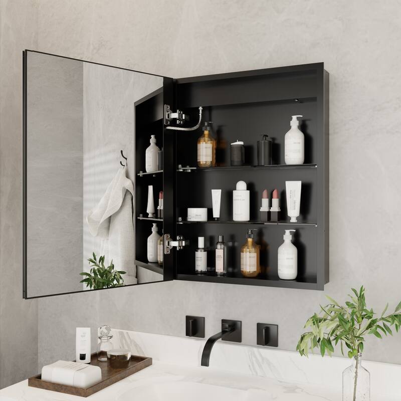 ExBrite 20" x 26" LED Bathroom Medicine Cabinet with Mirrors, Defog