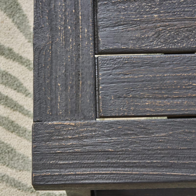 Roomfitters Outdoor Acacia Wood Dining Bench with Rectangular Legs and Slatted Top