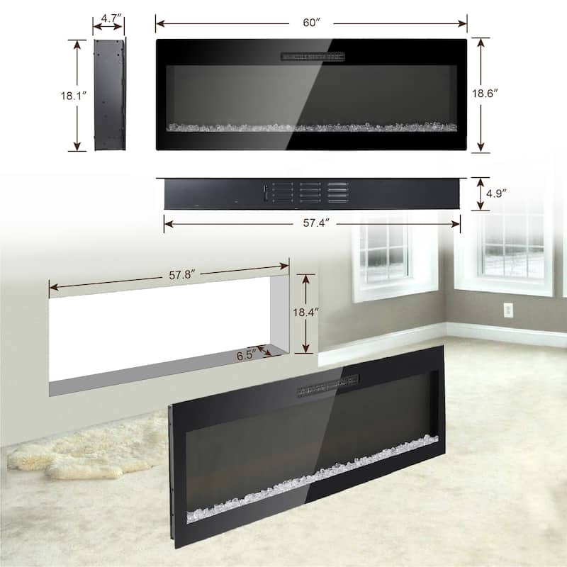 60 Inch Electric Fireplace