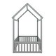 preview thumbnail 11 of 42, Fun House Platform Bed with Fence and Door, Wooden Floor Bed Frame with Roof, Distressed Washed Finish,for Kids Girls Boys