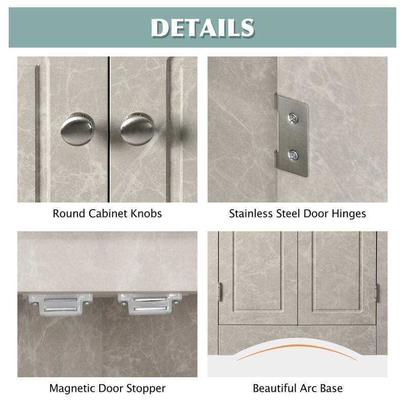 Bathroom Storage Cabinet with Adjustable Shelves, Triangle Bathroom Storage Cabinet, Freestanding Floor Cabinet