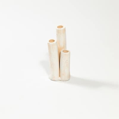 Med Coral Planter White Ivory 4"X4"x6"- ST - White Ivory - White Ivory