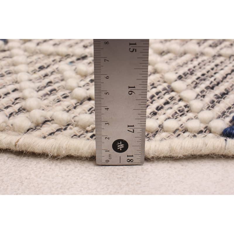 ECARPETGALLERY Braid weave Sienna Ivory Wool Rug - 4'10 x 4'10