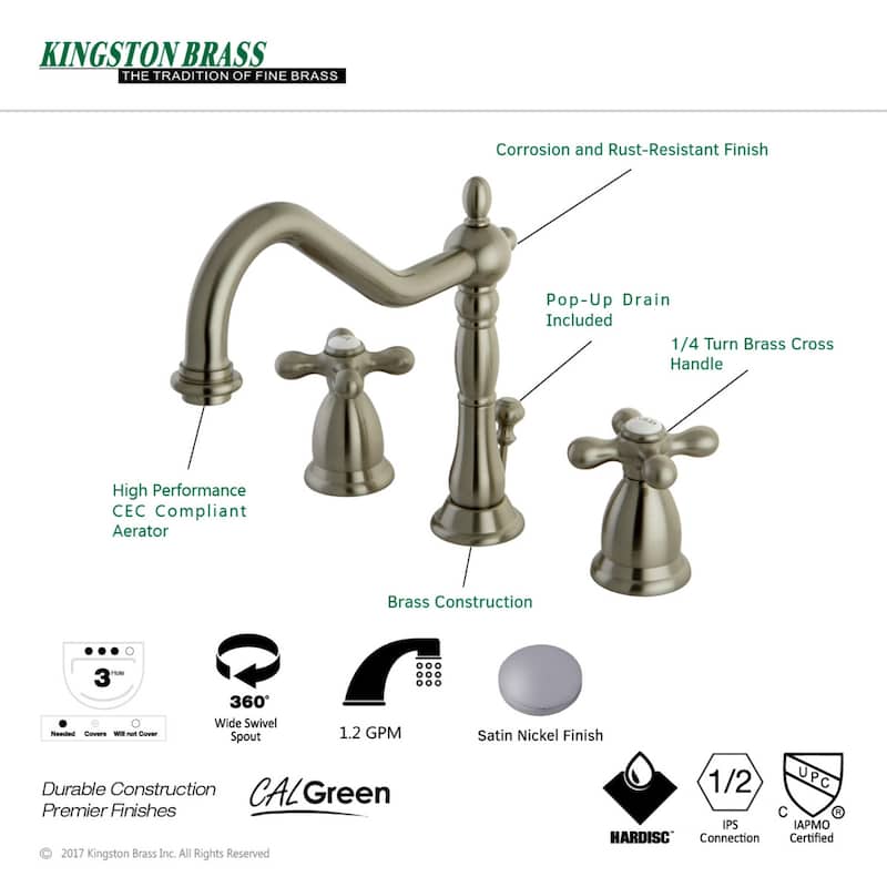 Kingston Brass Heritage 8 in. Widespread Bathroom Faucet