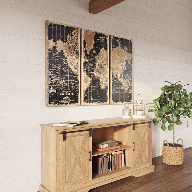 Stanford World Map Wall Decor (Pack of 3)