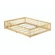 preview thumbnail 64 of 69, Queen Size Floor Bed with Fence, Door, Rubber Wood Frame & Safety Guardrails