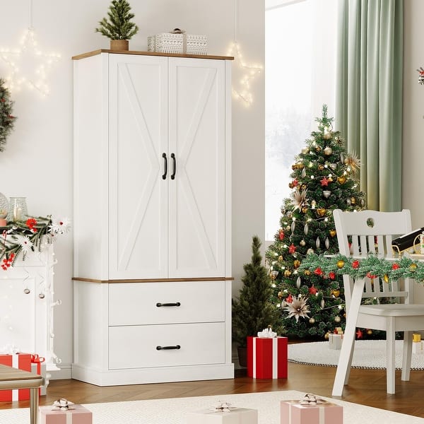 slide 2 of 14, Kitchen Cabinet with Drawers and Door Cabinets, High Pantry Cabinets for Kitchen, Dining Room, Living Room - 28.9x15.2x64.6in White