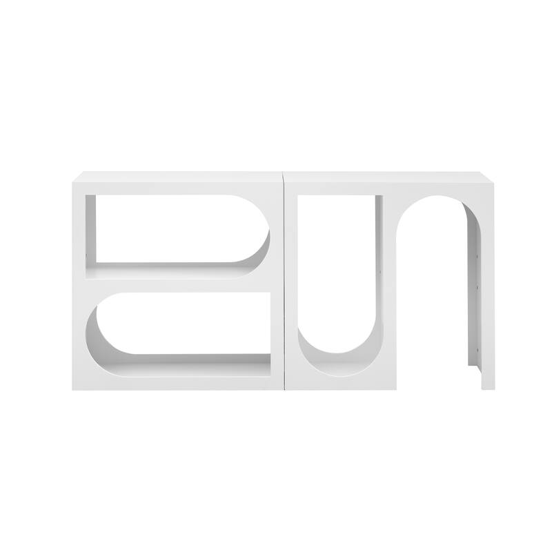 Modular Entryway Console Table with Rectangular Exterior