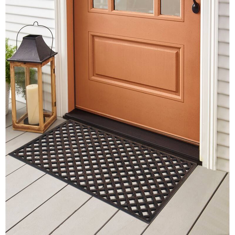 A1HC First Impression Diamonds 100% Rubber Pin Mat with Beautifully Hand Bronze Finish