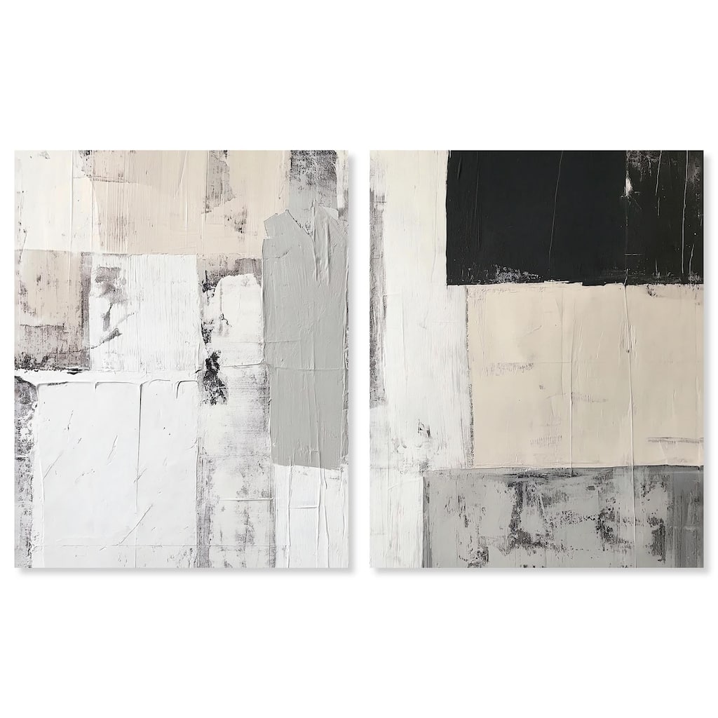 Chalk and Charcoal Canvas Set of 2 by Art Remedy, Gallery Wrapped