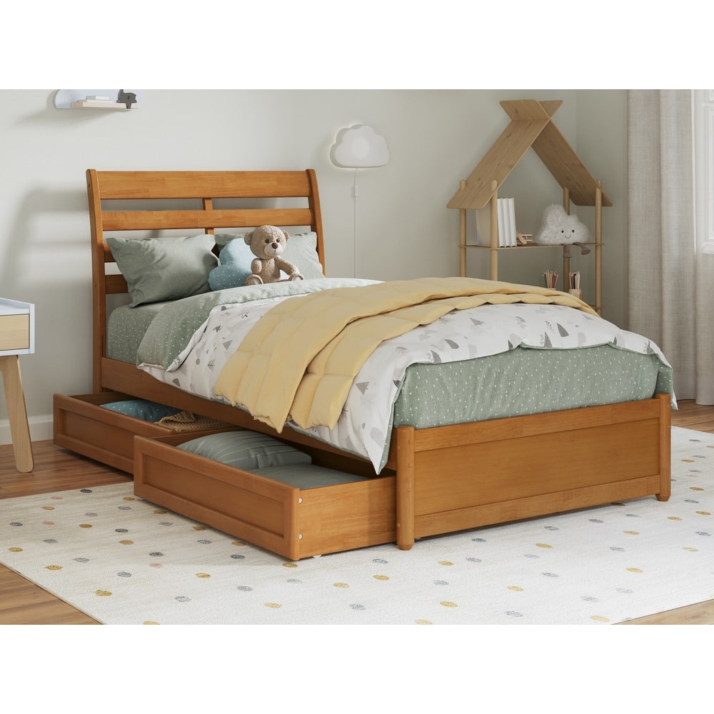 Emelie Platform Bed with Panel Footboard and Storage Drawers