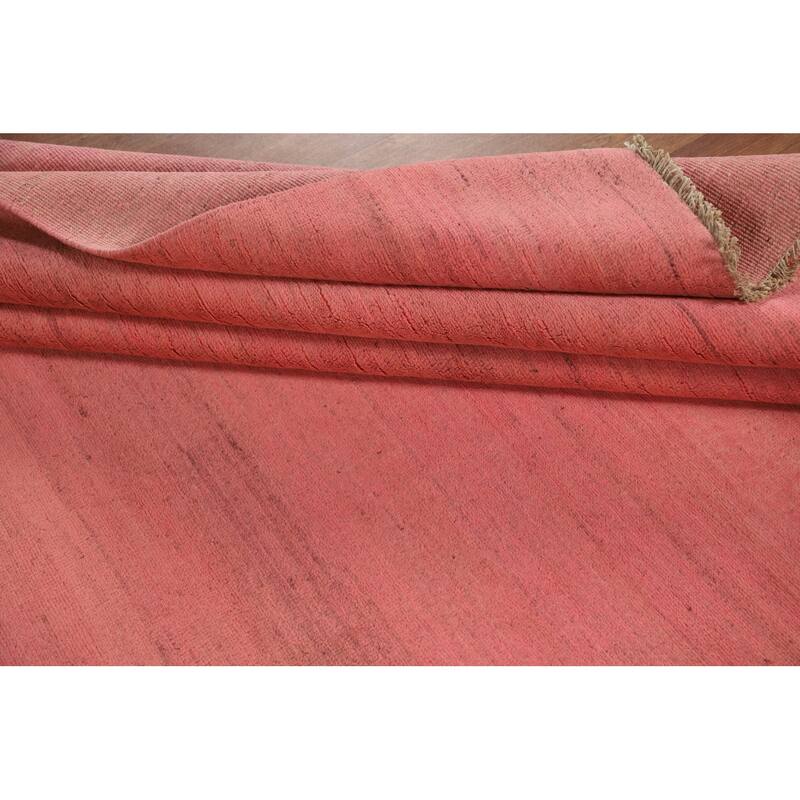 Light Pink Modern Gabbeh Oriental Area Rug Hand-Knotted Wool Carpet - 6'8"x 9'5"