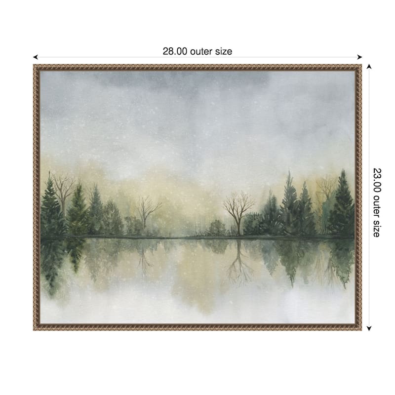 Hazy Cove II by Grace Popp (28 x 23 in.), Framed Canvas Wall Art Print - Sylvie Beaded Dark Gold