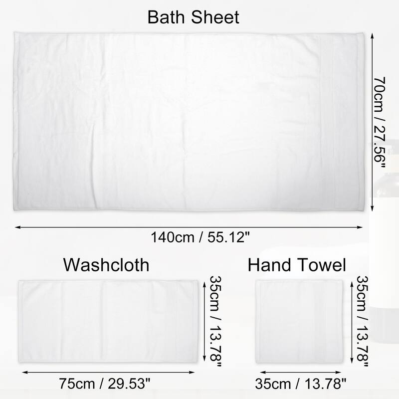 3 Pcs Cotton Bath Towel, Plain Soft Absorbent Cotton Bath Towel, 27.56"x55.12"