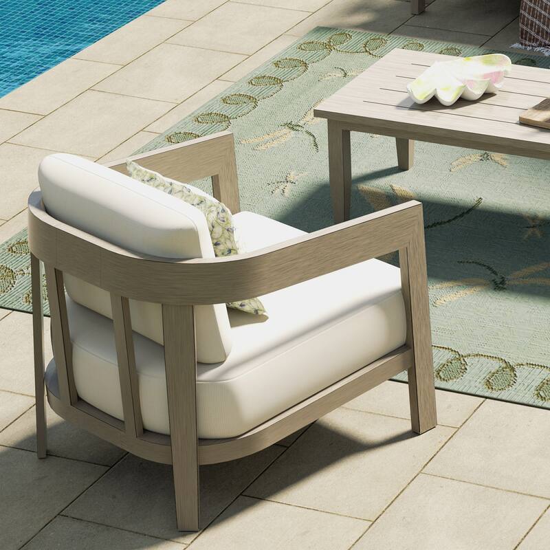 Patio Aluminum Sofa Set With Olefin Cushions