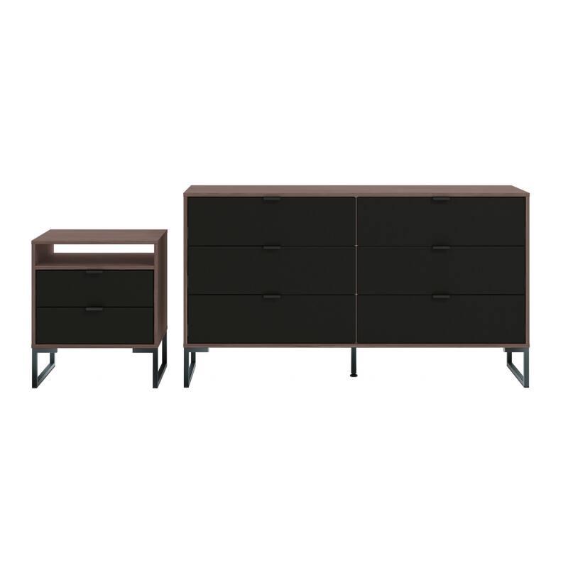 Kappesberg New Collins 2-Piece Bedroom Set, 6-Drawer Dresser & One (1) 2-Drawer Nightstand