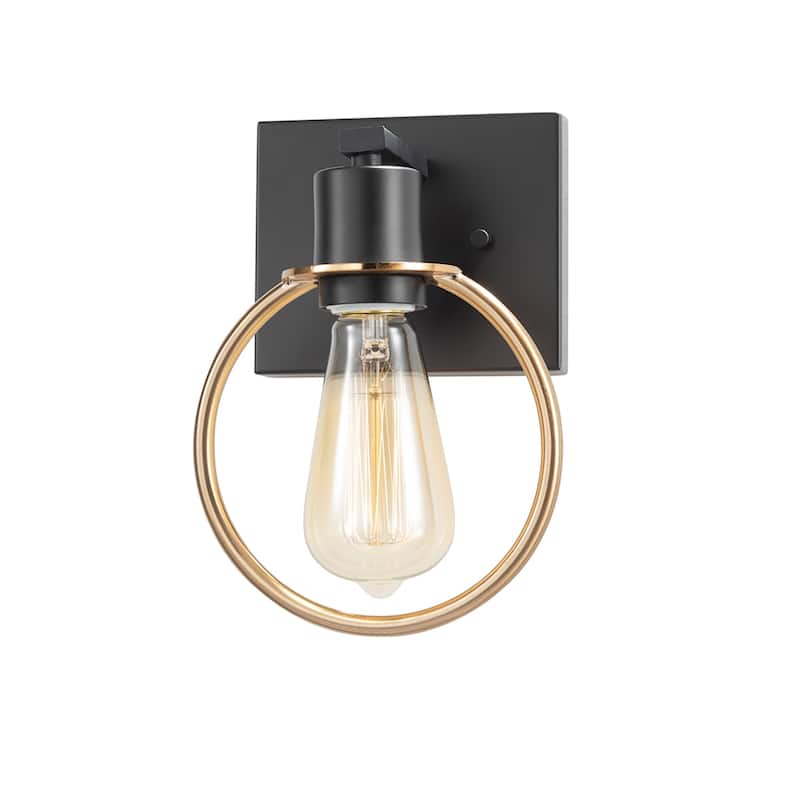 Justice Design Group EVOLV Volta 1-Light Matte Black Wall Sconce - Brass
