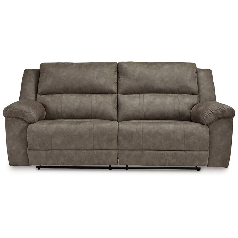 Larson Manual Reclining Oversize Sofa, Brown Faux Leather, 92 Inch