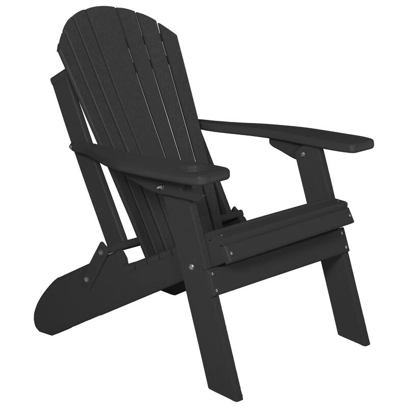 Eagle Collection Poly Folding Adirondack Chair - Black