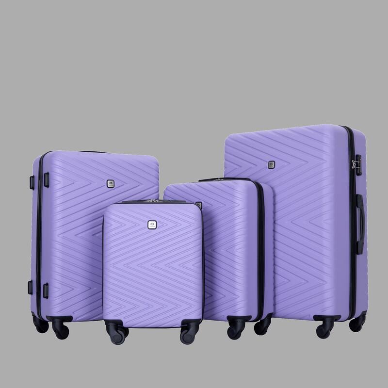 ABS 4-Piece Luggage Set with TSA Lock, Rotating Spinner Wheels, 16", 20", 24", 28" Suitcases for Travel