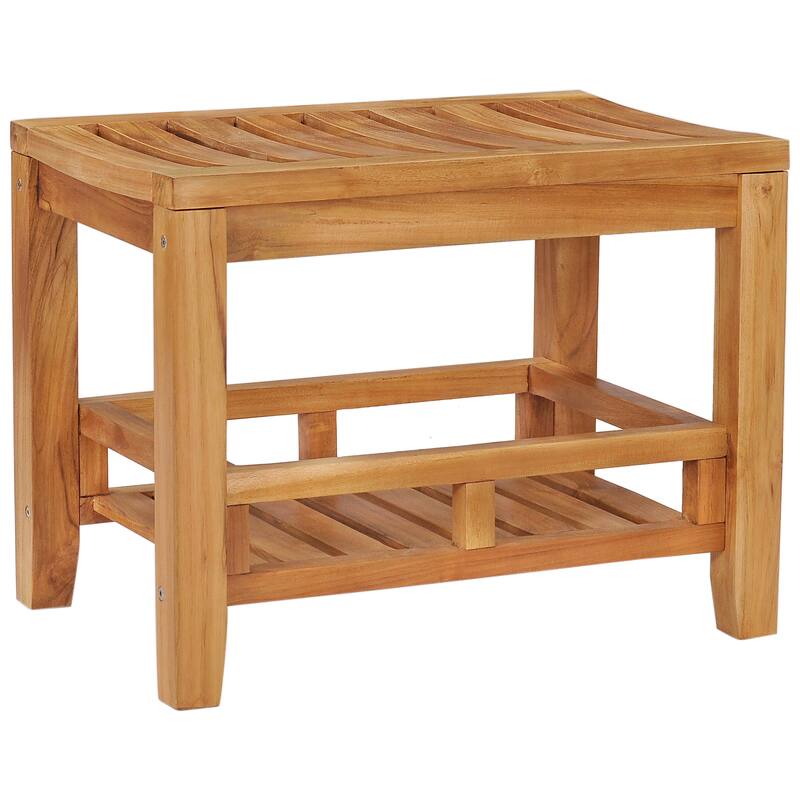 Chic Teak Bahama Teak Wood Shower Stool, 23 inch