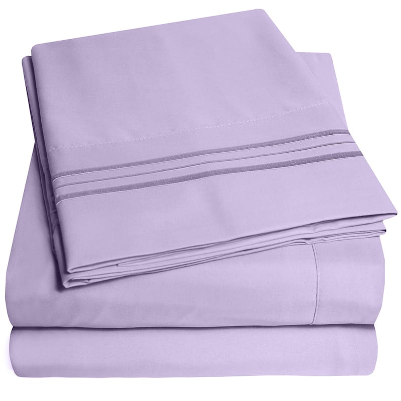 Deep Pocket Soft Microfiber 4-piece Solid Color Bed Sheet Set - Twin Xl - Lavender