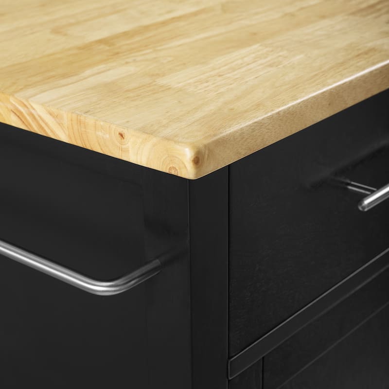 Crosley Savannah Wood Top Drop Leaf Kitchen Island/Cart 30"d x 42"w x