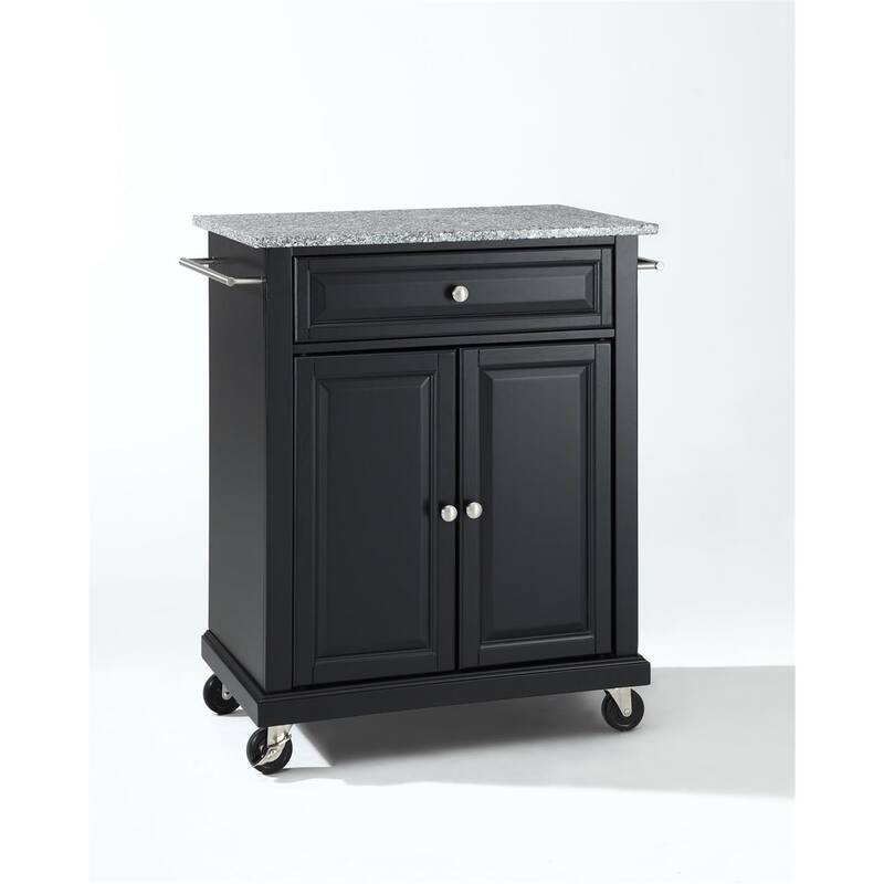 Kitchen Island Cart - Mobile Kitchen Storage with Granite Top & Casters